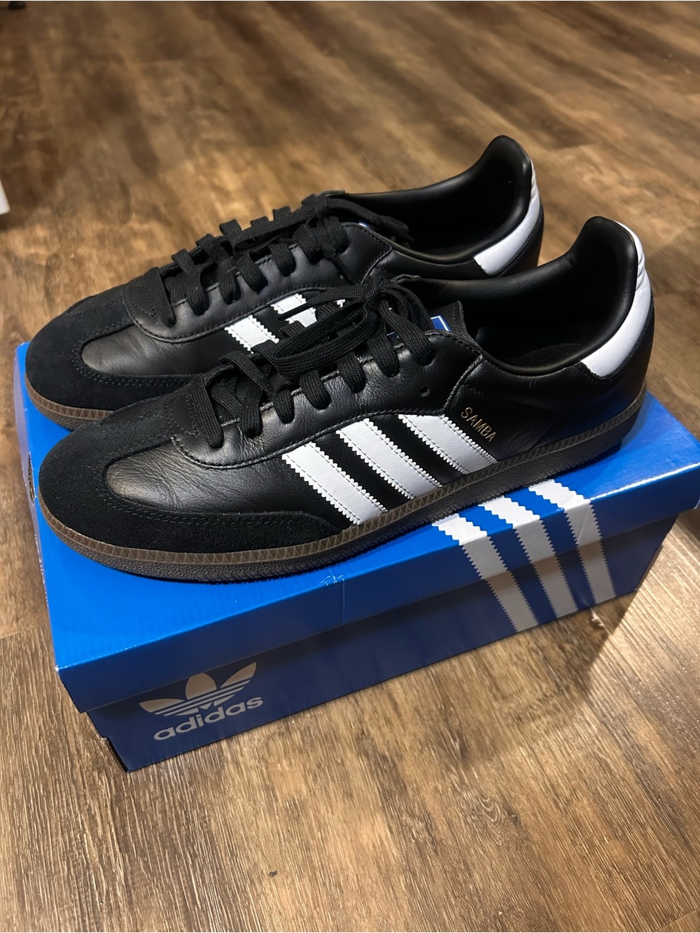 adidas Samba Men's Black White Leather Sneakers